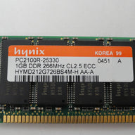 Hynix 1GB PC2100 DDR-266MHz Registered ECC CL2.5 184-Pin DIMM ( HYMD212G726BS4M-H ) REF