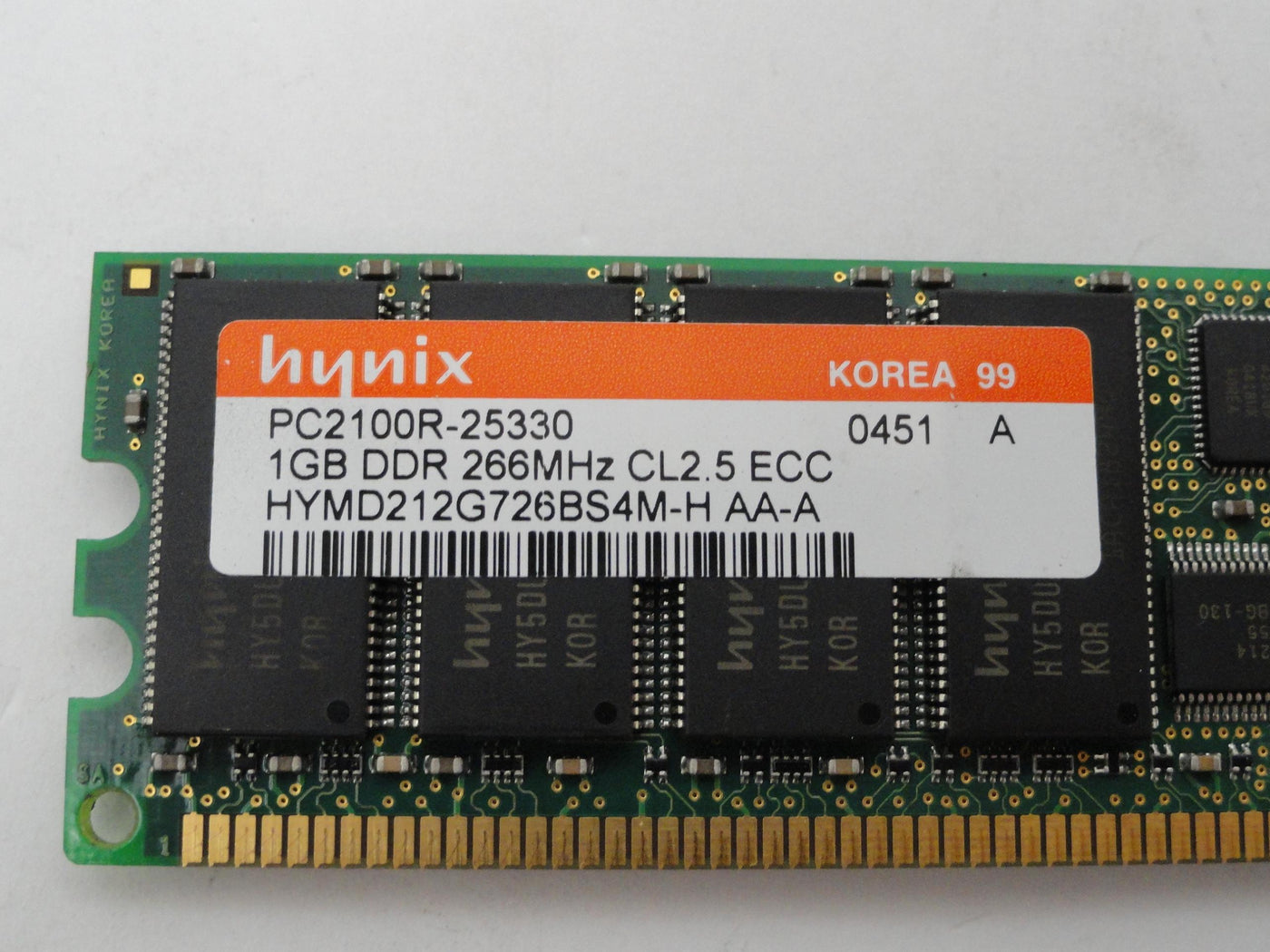 Hynix 1GB PC2100 DDR-266MHz Registered ECC CL2.5 184-Pin DIMM ( HYMD212G726BS4M-H ) REF