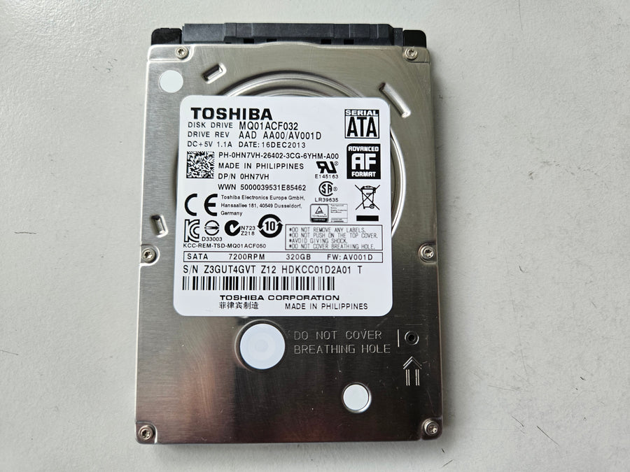 Toshiba Dell 320GB 7200PRM SATA 2.5in HDD ( MQ01ACF032 0HN7VH ) REF