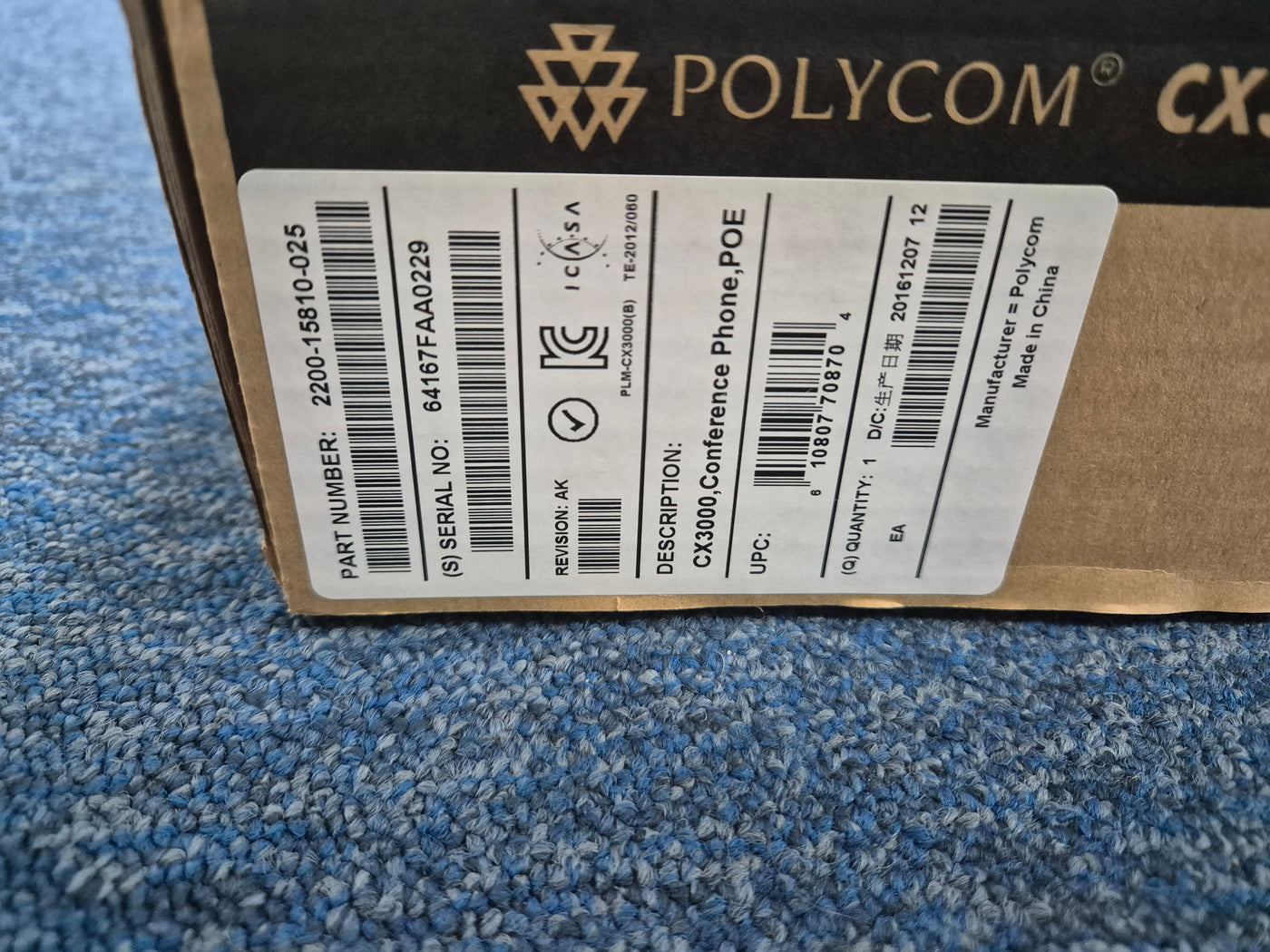Polycom CX3000 IP Conference Phone for Microsoft Lync ( 2200-15810-025 ) USED LIKE NEW