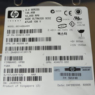 HP Maxtor 146.8GB SCSI 80 Pin 10Krpm 3.5in HDD in Caddy ( 8J147J0 356910-008 BD1468A4B5 404670-002 3R-A6399-AA 289044-001 ) USED