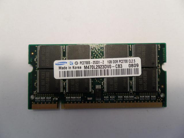M470L2923DV0-CB3 - Samsung 1GB 200p PC2700 CL2.5 16c 64x8 DDR SODIMM - Refurbished