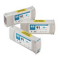 HP Original 91 Cyan Ink Cartridge 3-pack ( C9483A ) NOB FINAL SALE