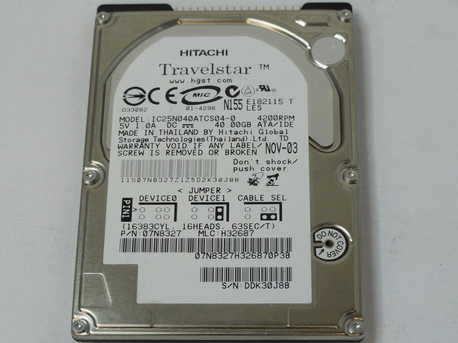 PR00241_IC25N040ATCS04-0_IBM 40GB IDE 4200rpm 2.5in HDD - Image3