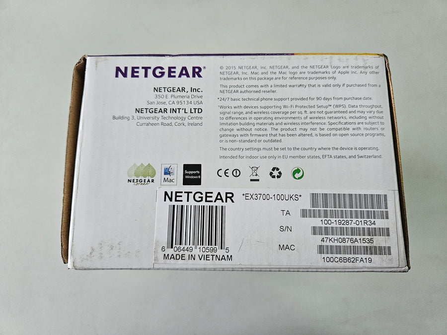 Netgear AC750 WiFi Booster Range Extender ( EX3700 EX3700-100UKS ) NOB