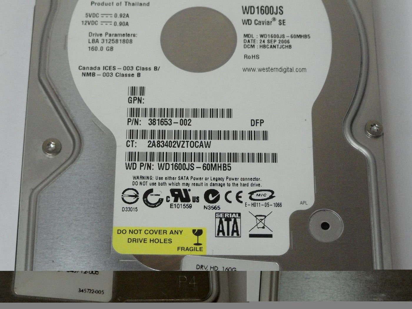 PR24739_WD1600JS_WD HP 160GB SATA 7200rpm 3.5in HDD - Image3
