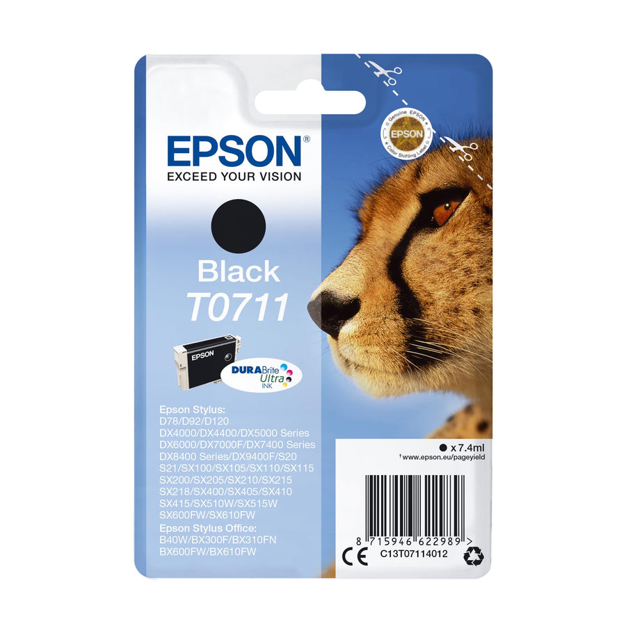 Epson T0711 black toner cartridge ( C13T07114011 ) New Open Box