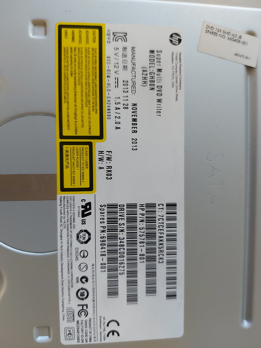 HP GHB0N A2HH Super Multi DVDRW Rewritable Optical internal desktop Drive (575781-801 690418-001)