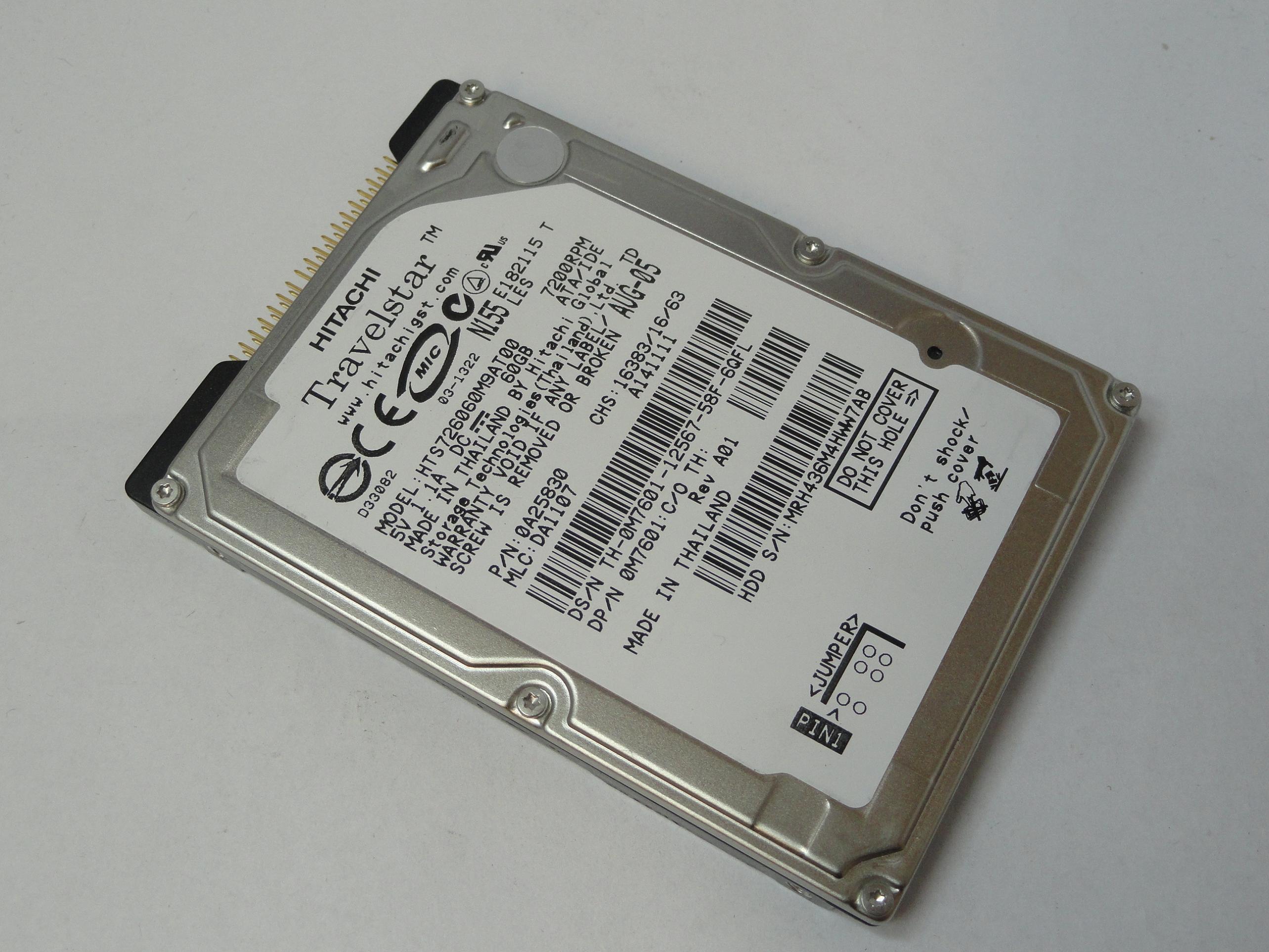 0A25830 - Hitachi Dell 60Gb IDE 7200rpm 2.5in HDD - ASIS