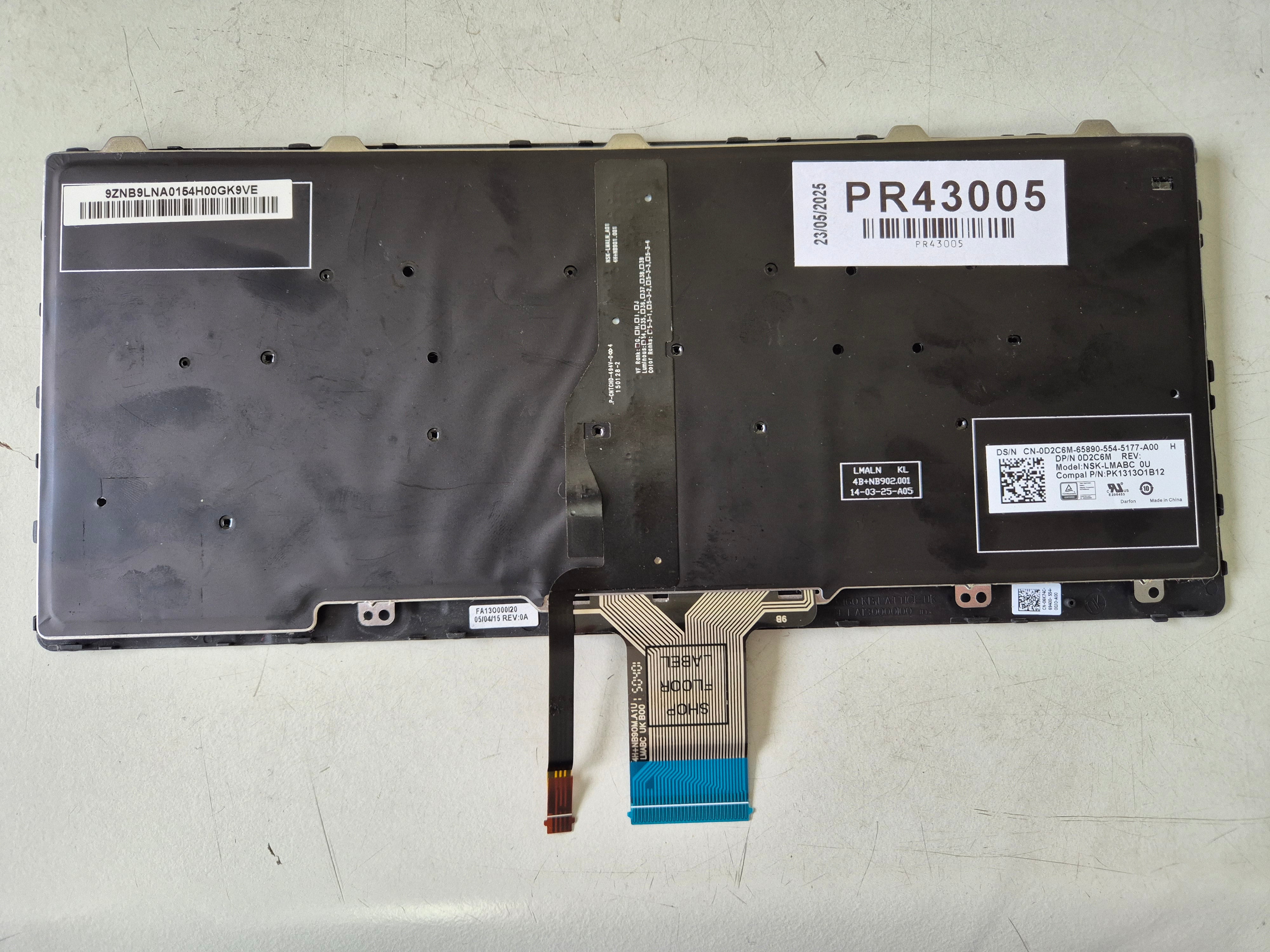 Dell Latitude E7250 UK Keyboard + plastic surround ( PK1313O1B12 NSK-LMABC 0U 0D2C6M ) USED