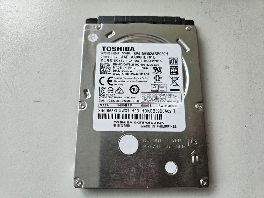 Toshiba Dell 500GB 5400RPM SATA 2.5in HDD ( MQ02ABF050H 0CJDWT ) REF