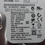 Dell / WD 1Tb SATA 7200RPM 3.5in HDD (WD1002FBYS-18W8B0 050XV4 50XV4  Ref)