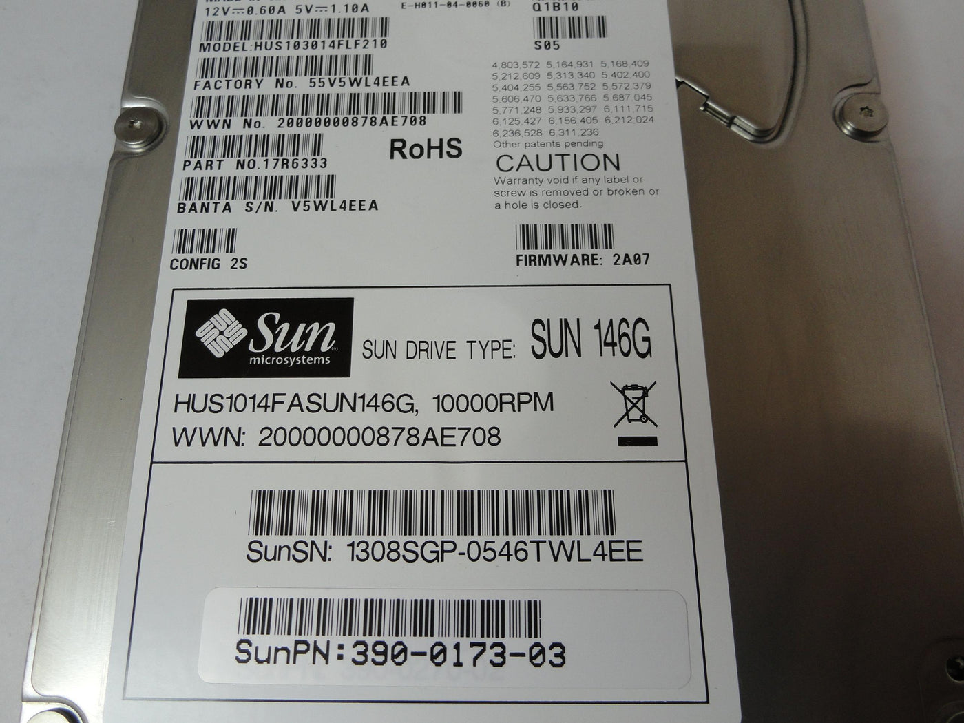 PR22833_17R6333_Hitachi SUN 146Gb Fibre Channel 10Krpm 3.5in HDD - Image2