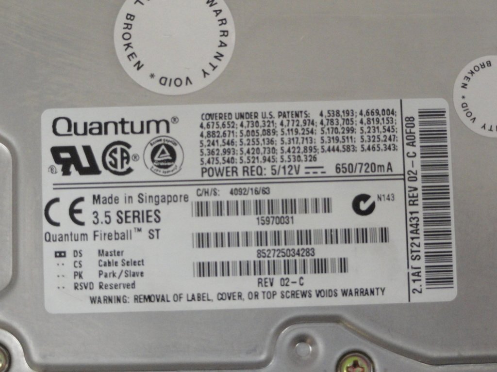 PR12188_ST21A011_Quantum 2.1GB IDE 5400rpm 3.5" HDD - Image4