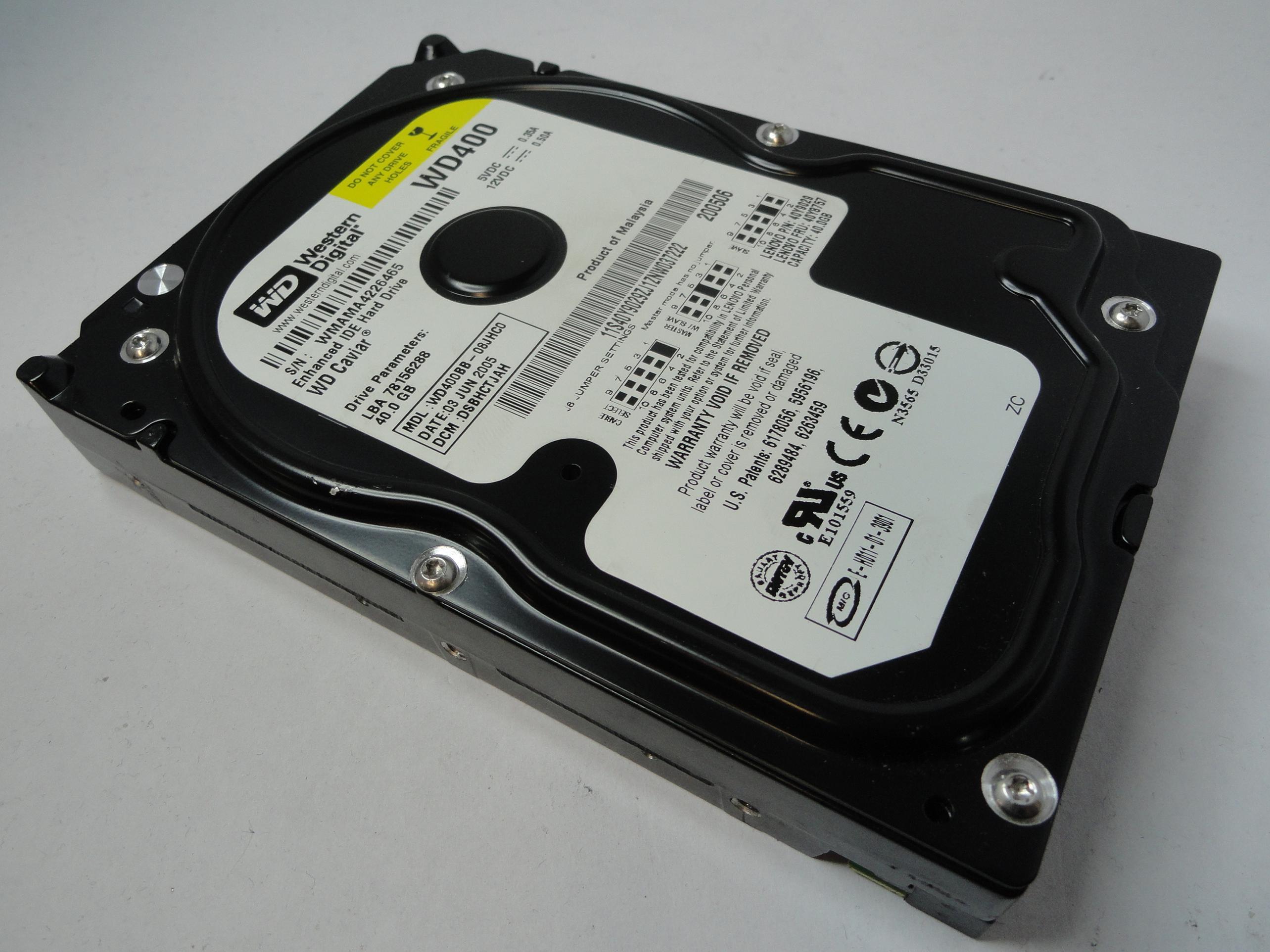 PR19634_WD400BB-08JHC0_Western Digital 40Gb IDE 7200rpm 3.5in HDD - Image3
