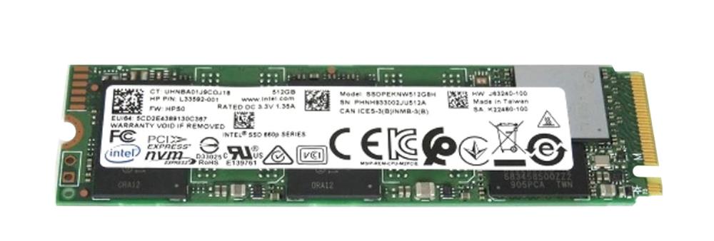 Intel HP 512GB M.2 PCIe NVMe 2280 TLC SSD ( SSDPEKNW512G8H L33592-001 ) REF