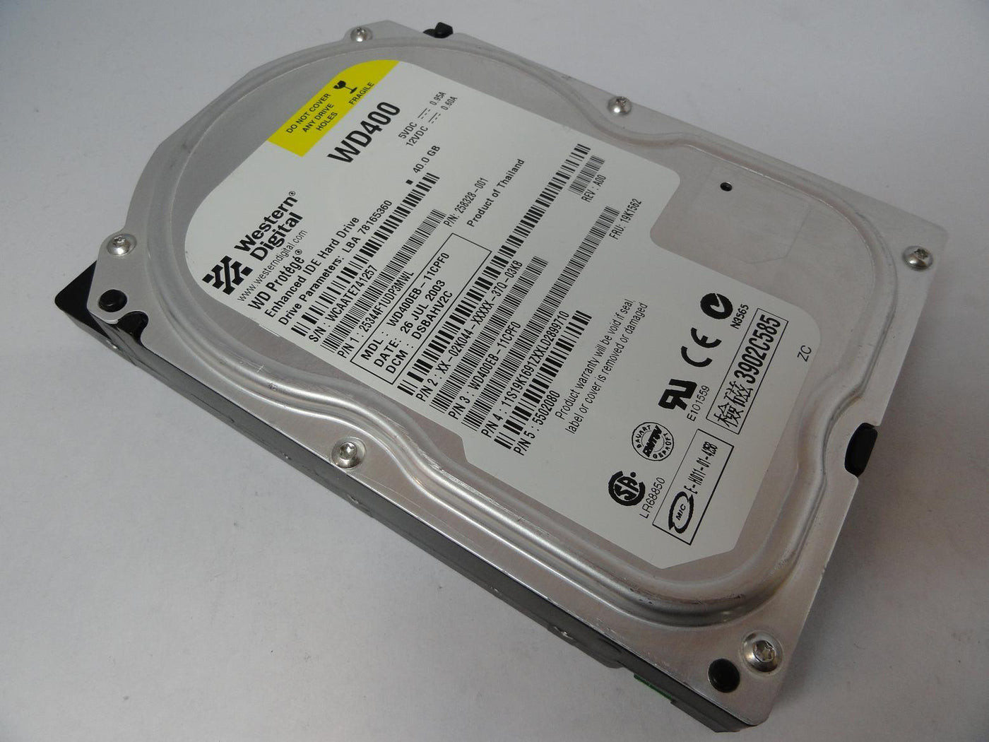 WD400 - Western Digital Dell IBM HP 40GB IDE 7200rpm 3.5in HDD - Refurbished