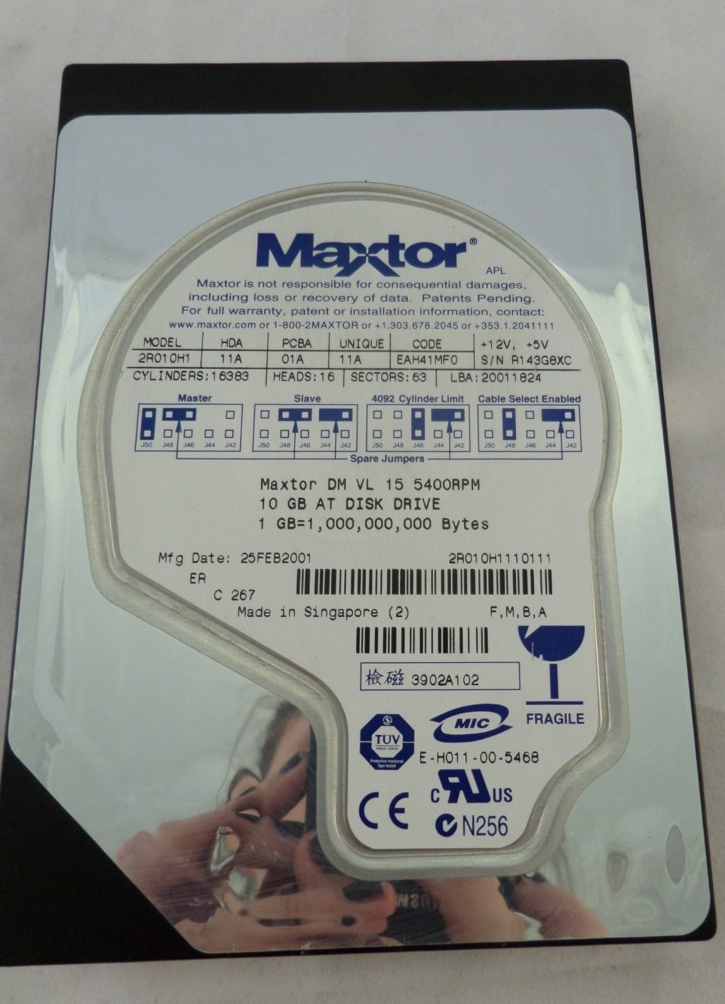2R010H1 - Maxtor 20Gb IDE 5400rpm 3.5" Low Profile HDD - Refurbished