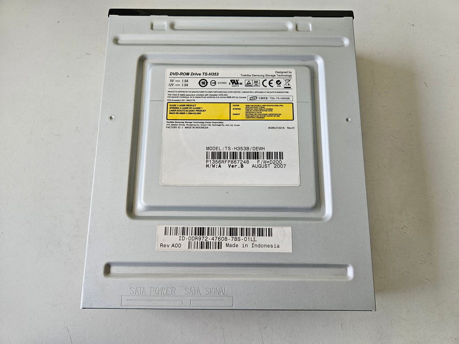 Toshiba Samsung Dell 16x/48x SATA DVD-ROM Drive - Black Bezel ( 0DR972 TS-H353 TS-H353B/DEWH ) USED