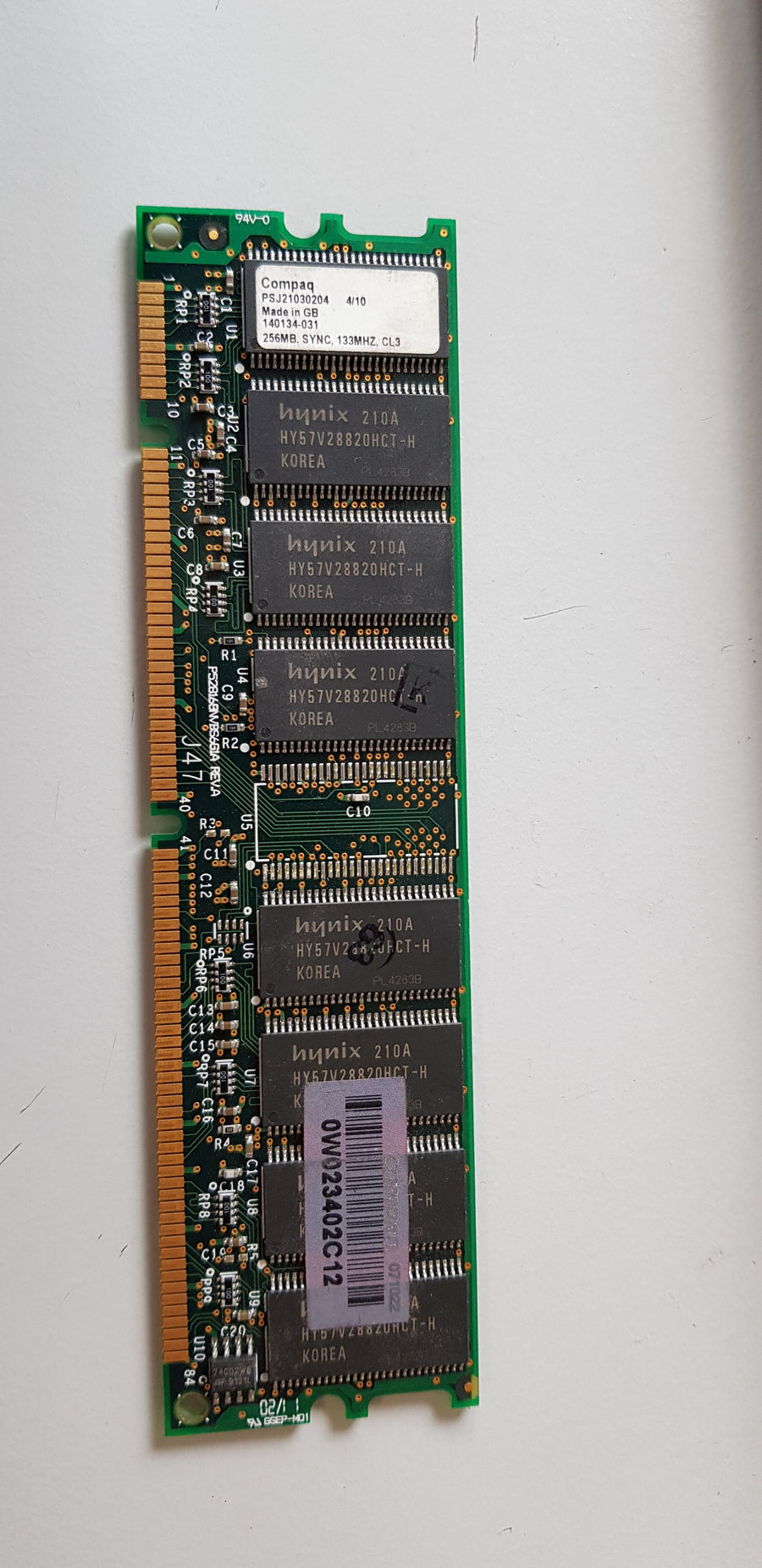 Compaq 256MB 168Pin PC133 CL3 16c 16x8 SDRAM DIMM ( 140134-031 PSJ21030204 ) REF