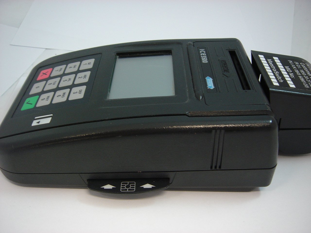 ICE-5500 - Hypercom Credit Card Terminal with Till Roll Holder. No PS - ASIS