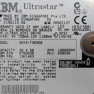 PR23711_07N3830_IBM 36.4Gb SCSI 80 Pin 10Krpm 3.5in Hard Drive - Image2