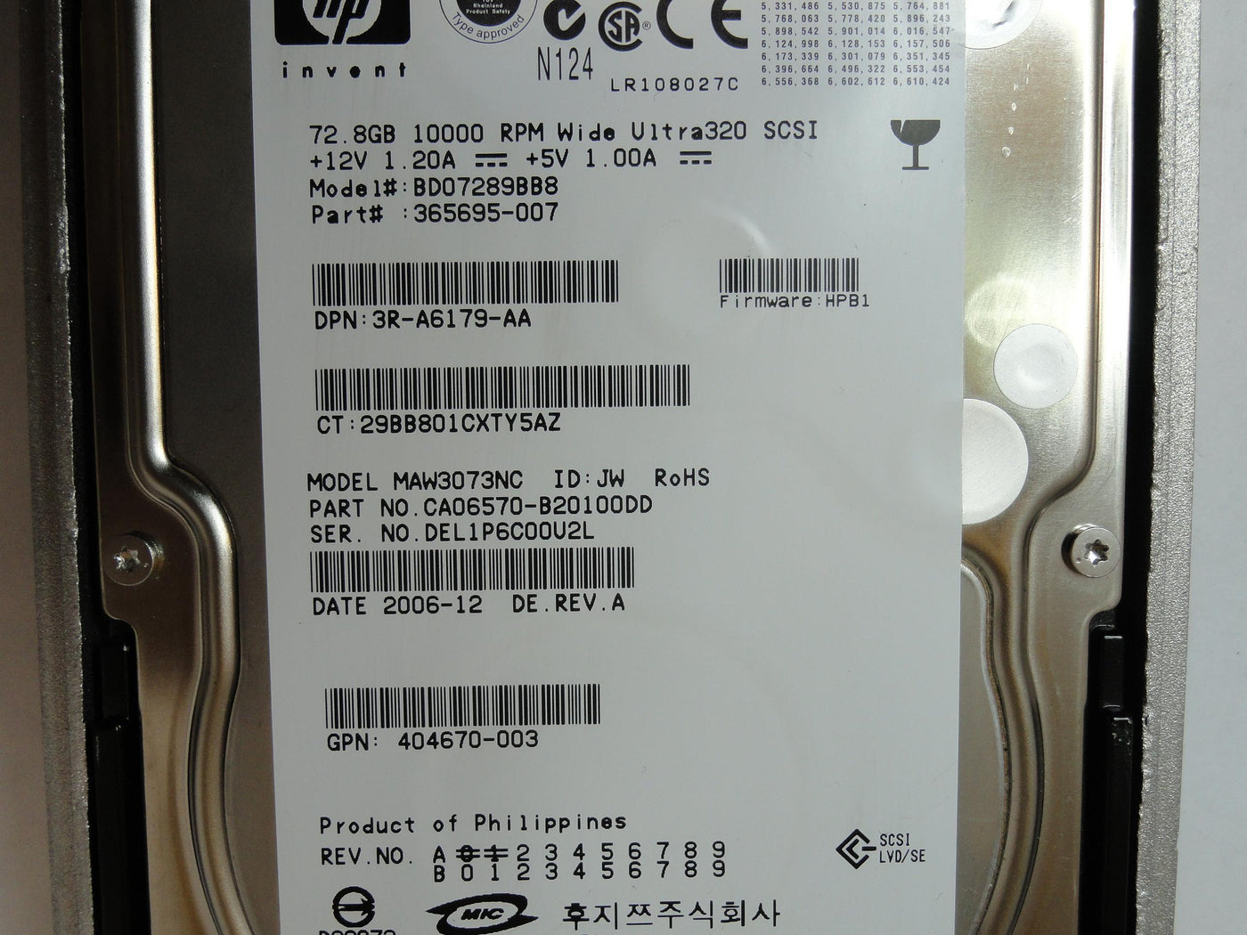 PR21443_CA06570-B20100DD_Fujitsu HP 72.8GB SCSI 80 Pin 10kRPM 3.5in HDD - Image3