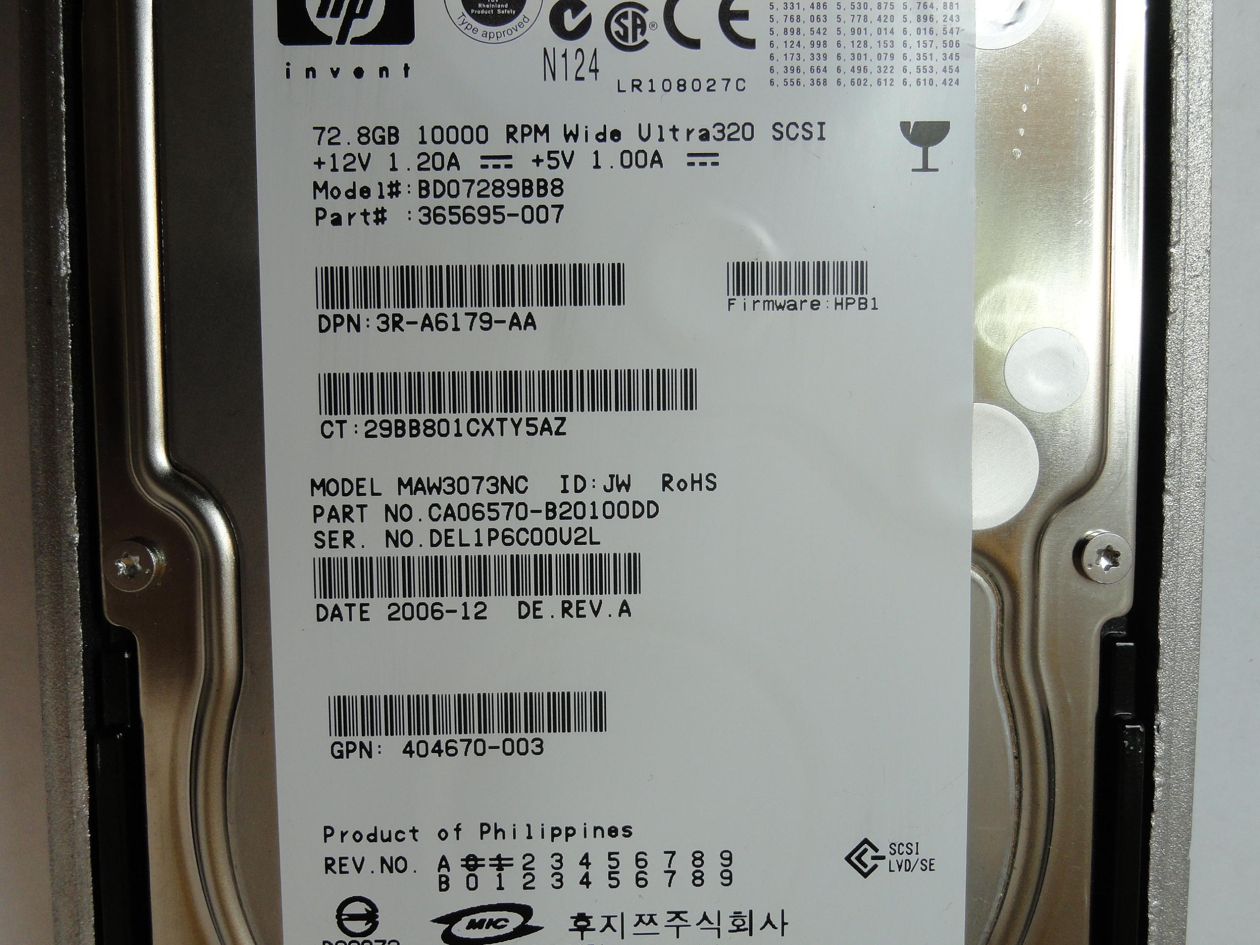 PR21443_CA06570-B20100DD_Fujitsu HP 72.8GB SCSI 80 Pin 10kRPM 3.5in HDD - Image3