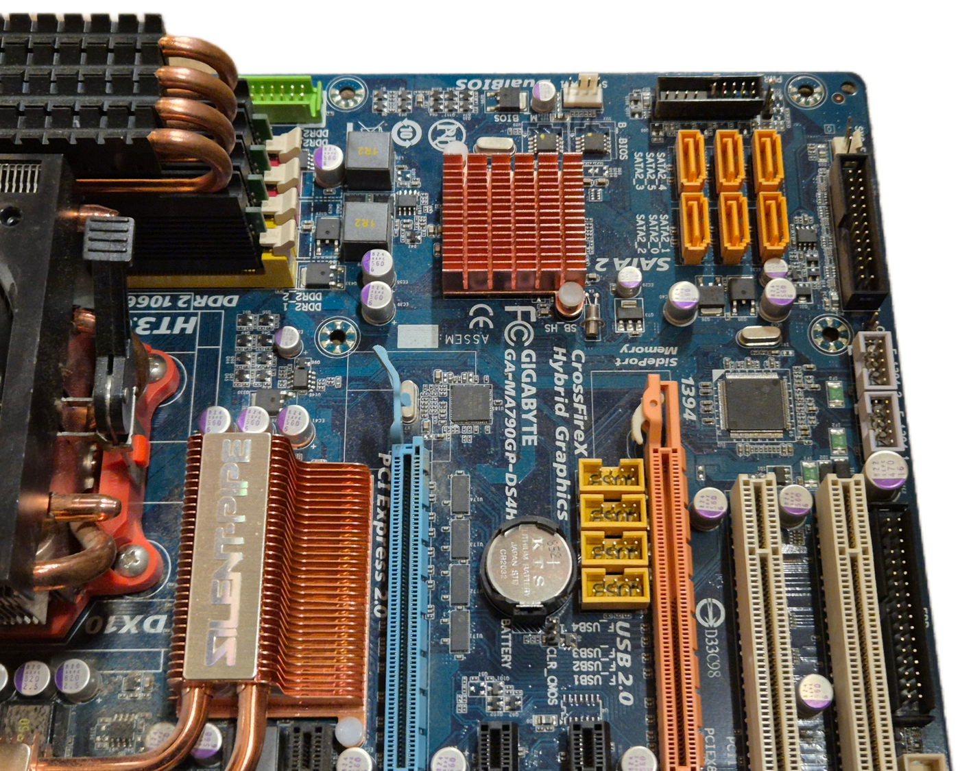GigaByte AMD Quad Core AMD Phenom X4 8GB RAM Motherboard ( GA-MA790GP-DS4H ) USED