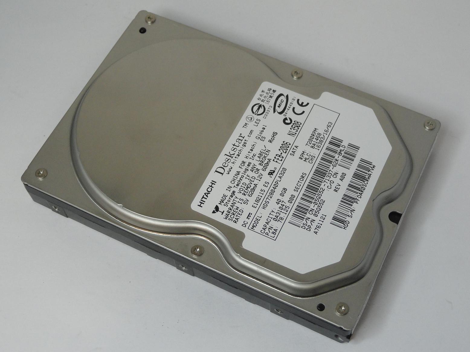 0A31047 - Hitachi Dell 40GB SATA 7200rpm 3.5in Deskstar HDD - USED