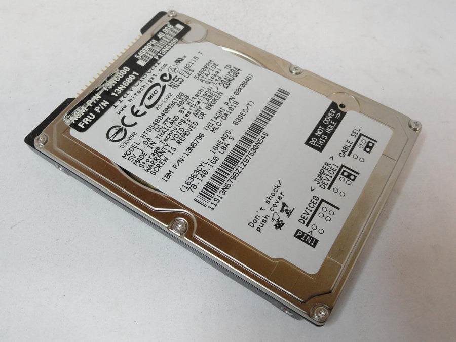 08K0846 - Hitachi IBM 40GB IDE 5400rpm 2.5in Travelstar HDD - Refurbished