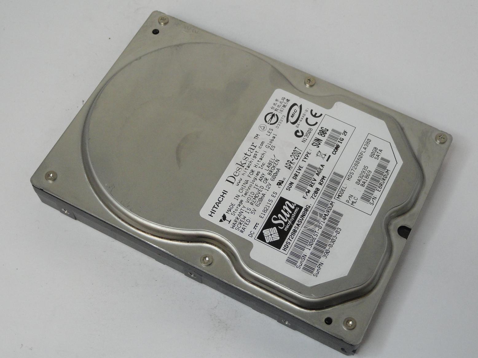0A32935 - Hitachi Sun Deskstar 80GB SATA 7200rpm 3.5in HDD - USED