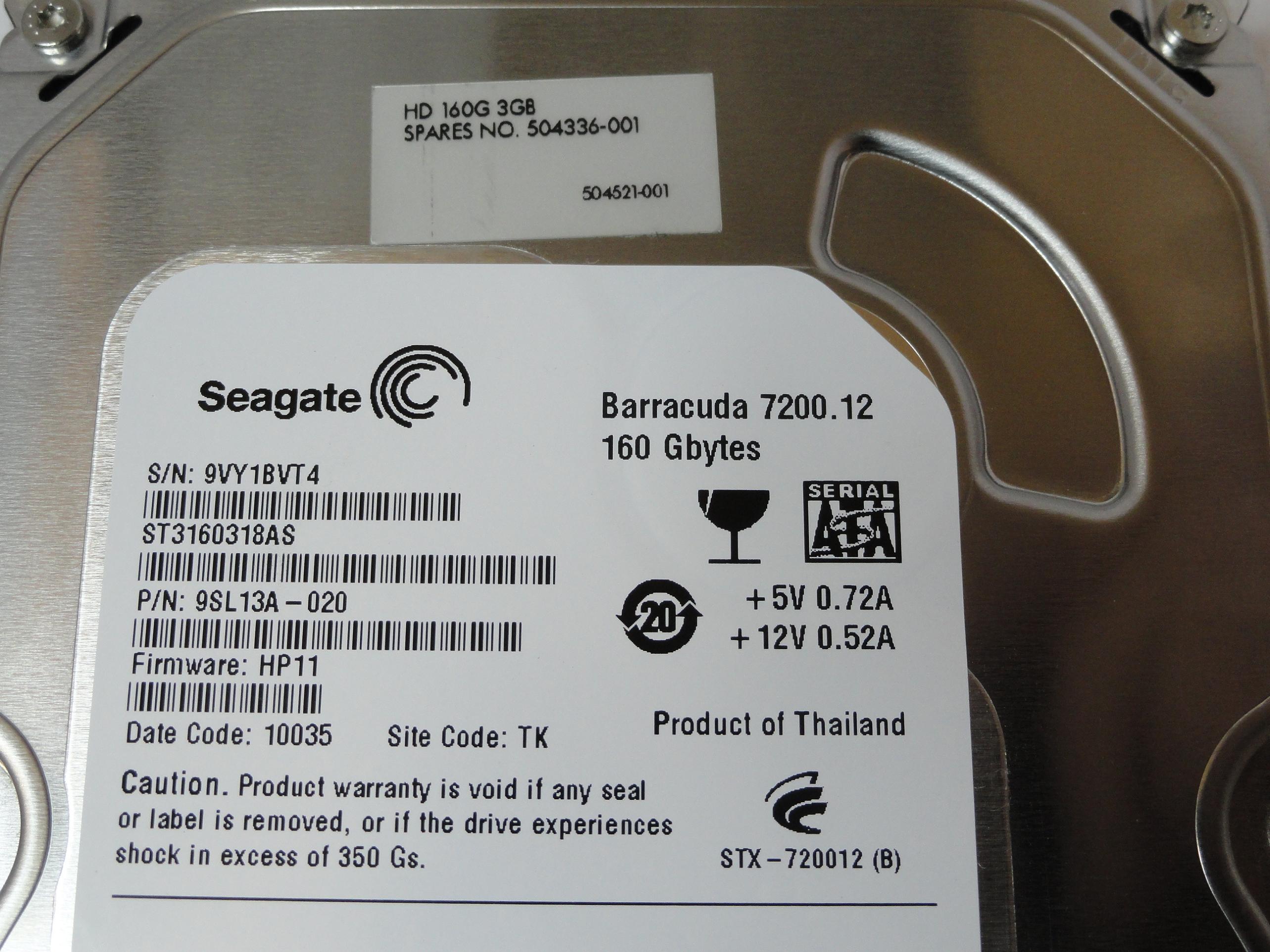 PR21300_9SL13A-020_Seagate HP 160GB SATA 7200rpm 3.5in HDD - Image3