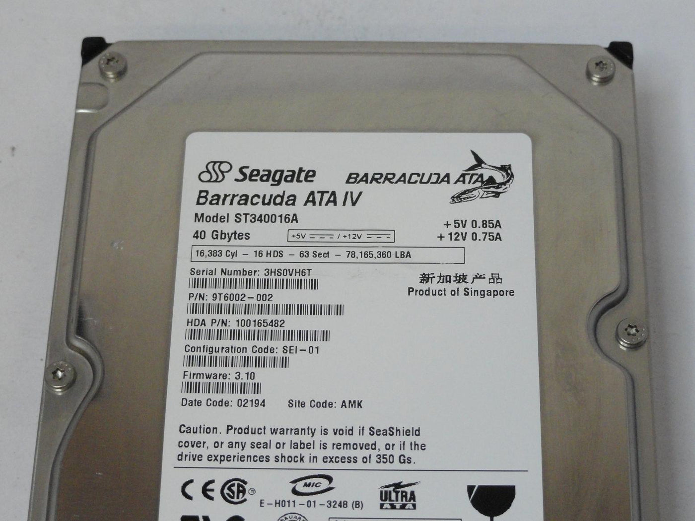 PR18914_9T6002-002_Seagate 40GB IDE 7200rpm 3.5in HDD - Image3