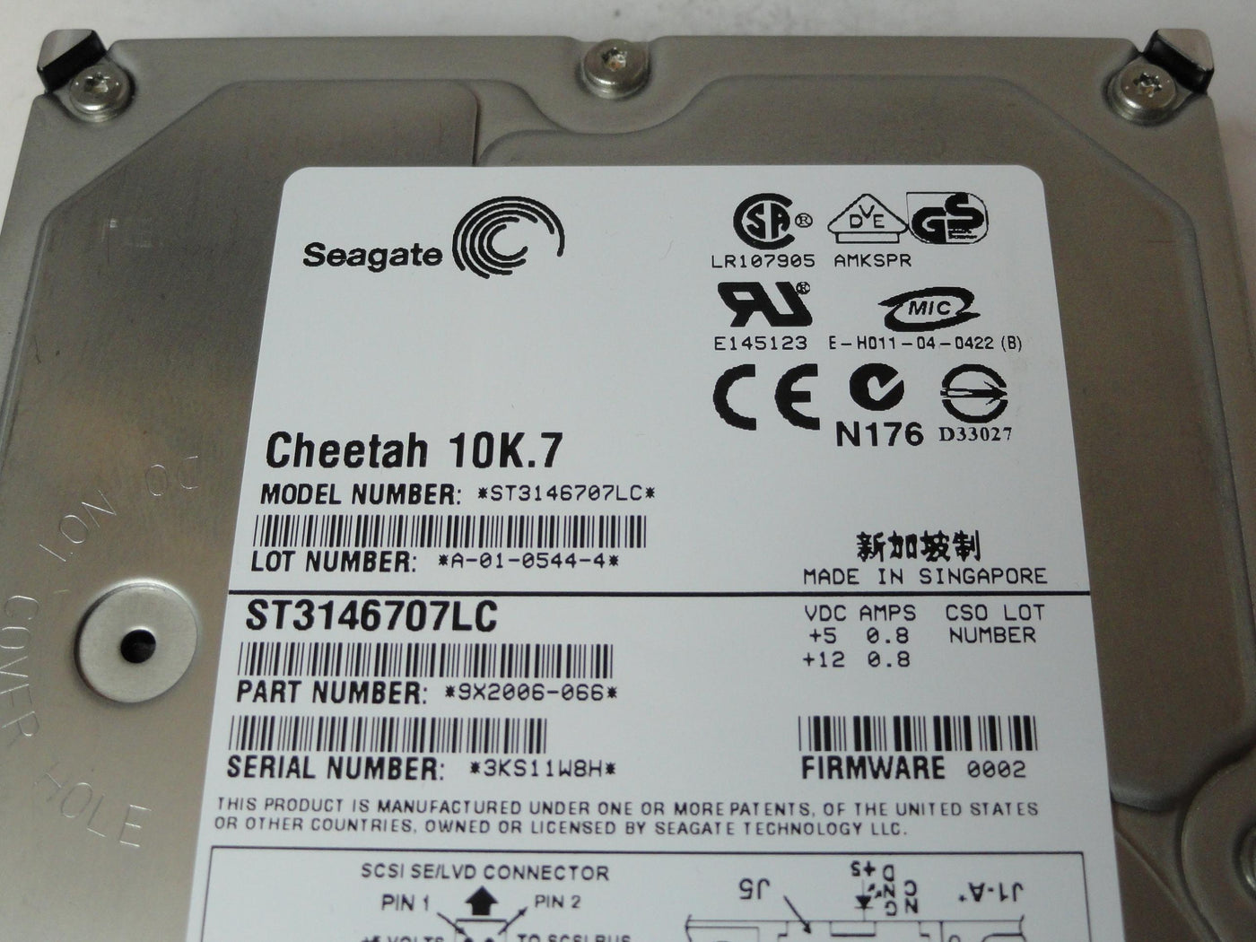 PR22006_9X2006-066_Seagate 146Gb SCSI 80 Pin 10Krpm 3.5in HDD - Image3