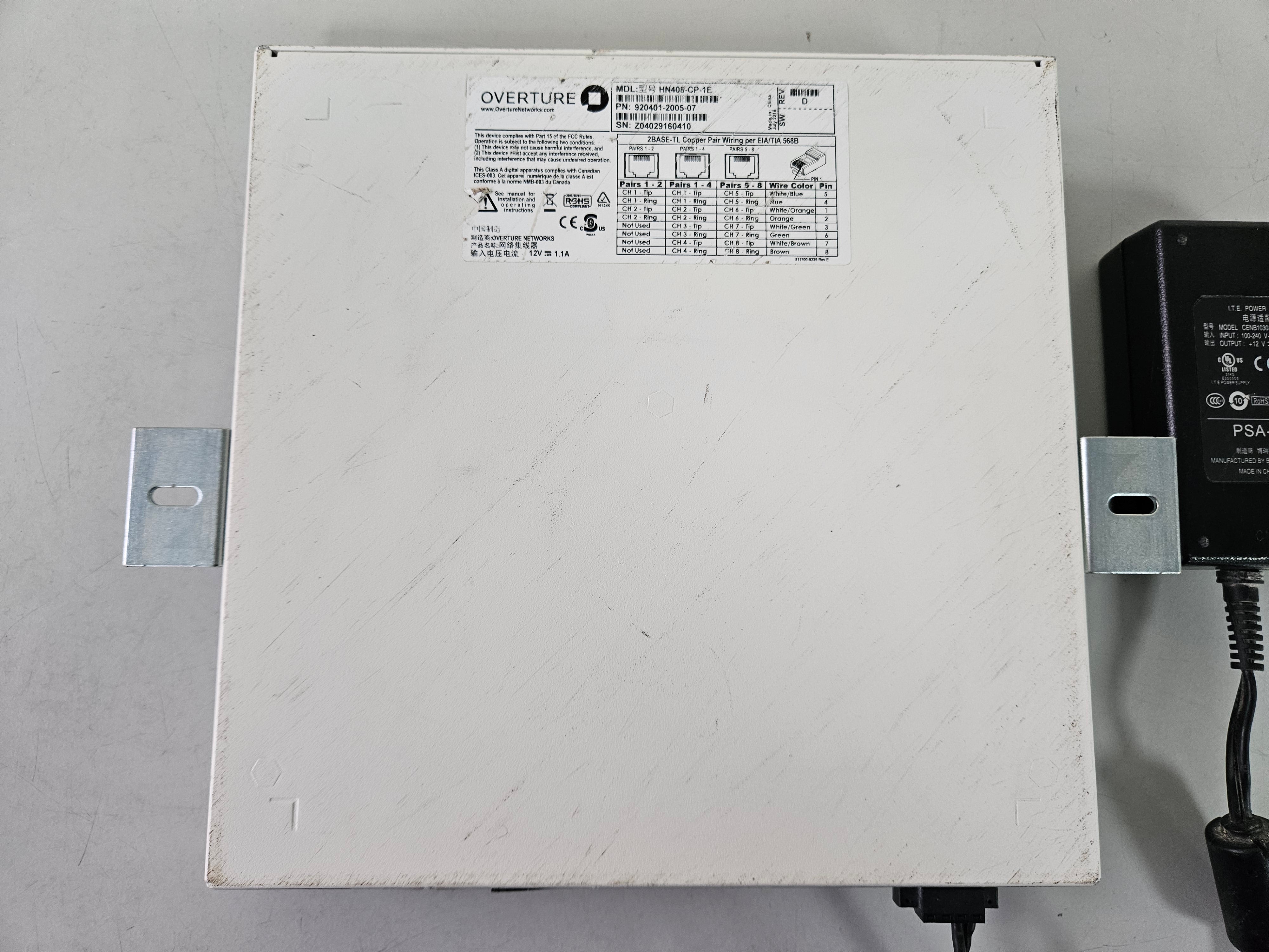 Overture Network High Speed Enterprise Ethernet Modem W/PSU ( HN408-CP-1E 920401-2005-07 ) USED