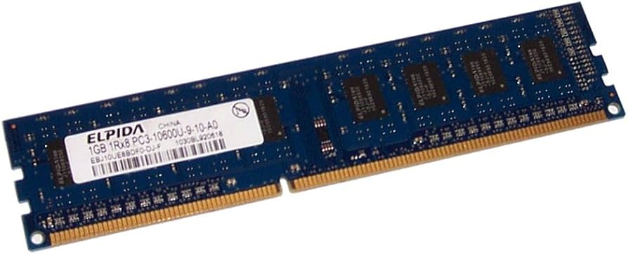 Elpida HP 1GB PC3-10600 DDR3-1333MHz non-ECC Unbuffered CL9 240-Pin DIMM ( EBJ10UE8BDF0-DJ-F 497156-D88 ) REF