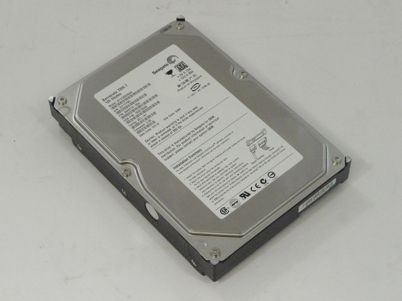 Seagate 120Gb SATA 7200RPM 3.5in HDD ( ST3120026AS 9W2813-004 ) REF