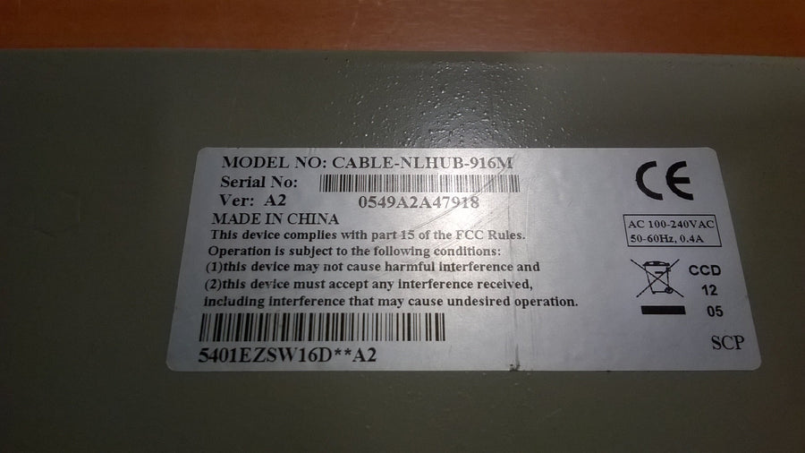Newlink CABLE NLHUB-916M  COMPACT 16 port Ethernet Switch (NLHUB-916M)