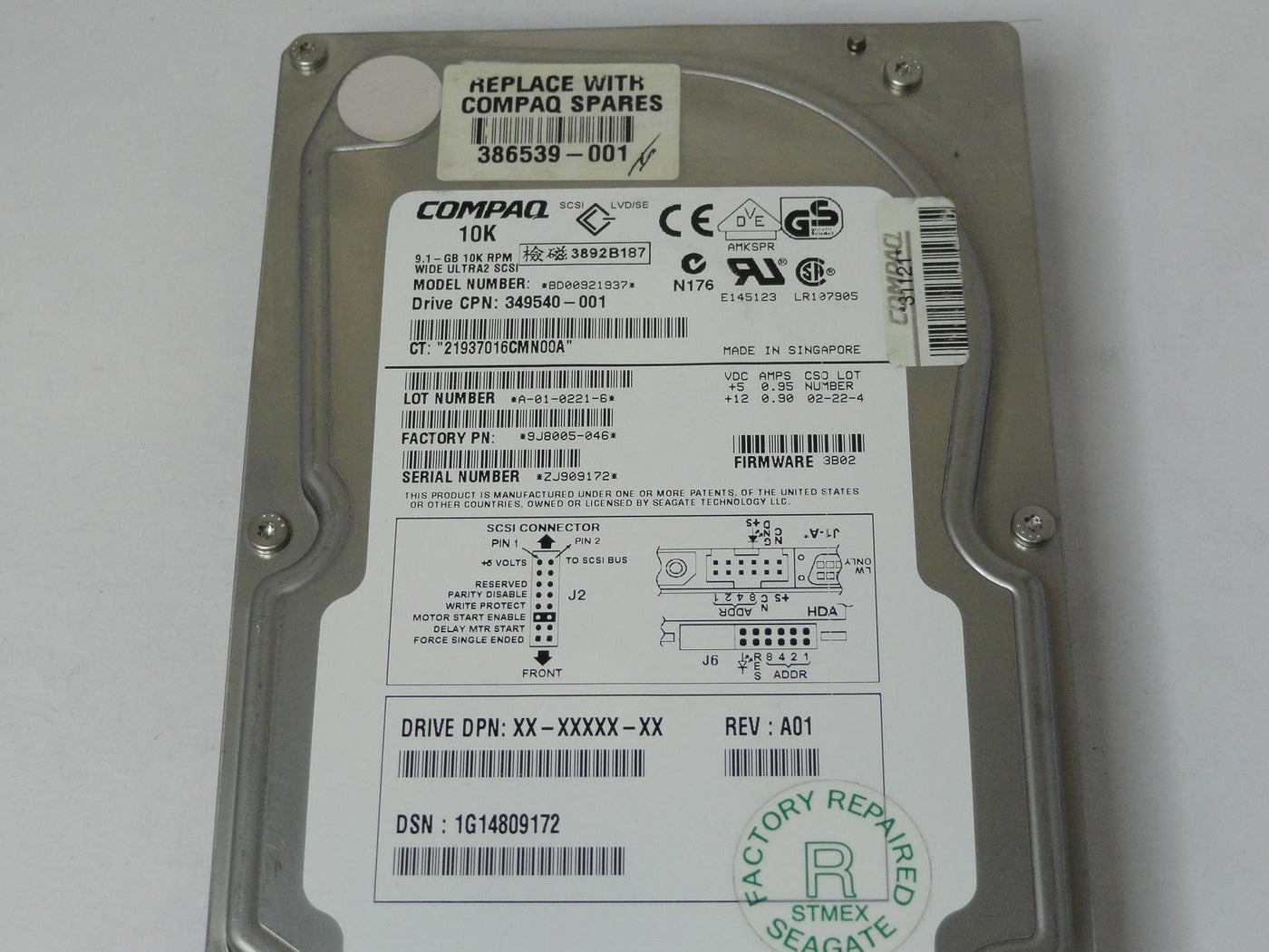 MC2141_9J8005-046_Seagate Compaq 9.1GB SCSI 68 Pin 10Krpm Recert - Image3