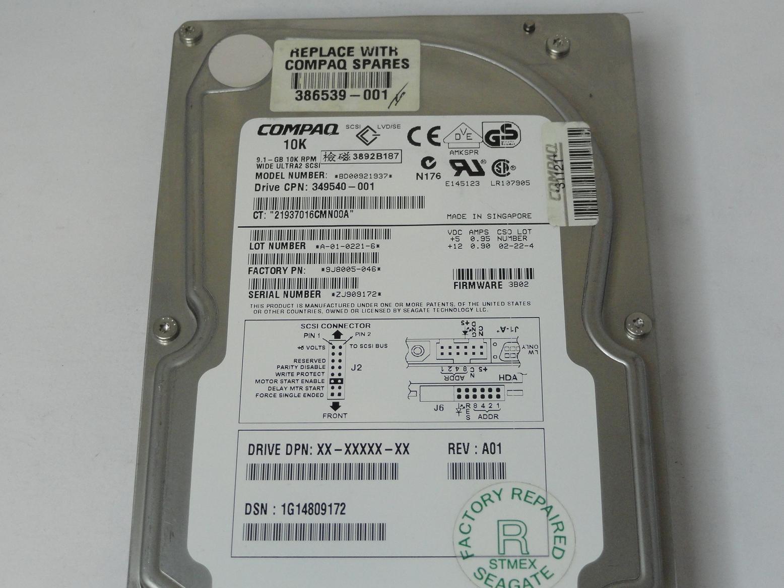 MC2141_9J8005-046_Seagate Compaq 9.1GB SCSI 68 Pin 10Krpm Recert - Image3
