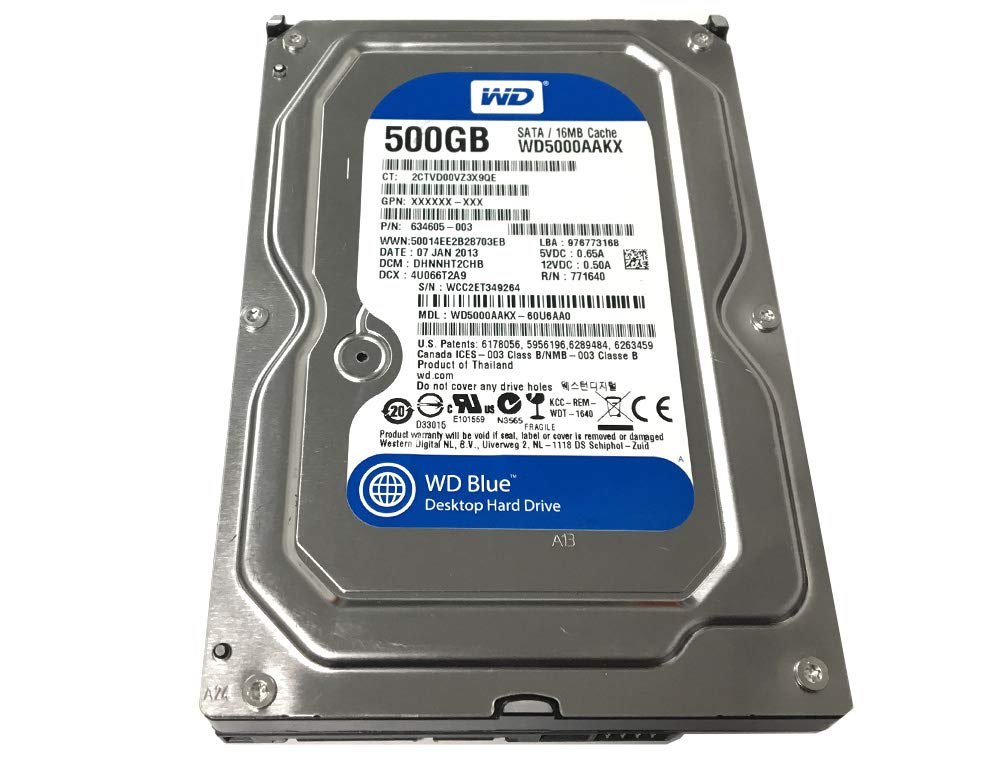 Western Digital HP 500Gb SATA 7200rpm 3.5in HDD ( WD5000AAKX-60U6AA0 636929-001 634605-003 ) REF