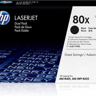 HP LaserJet Dual Pack 80X Black High Volume Print Cartridges ( CF280XD ) NEW OLD STOCK