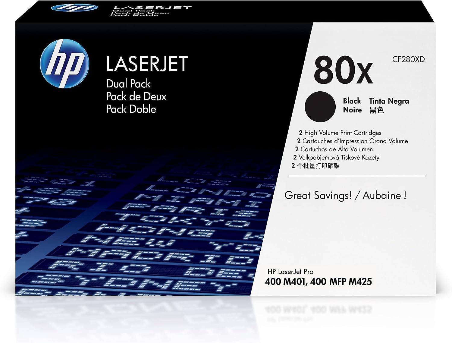 HP LaserJet Dual Pack 80X Black High Volume Print Cartridges ( CF280XD ) NEW OLD STOCK