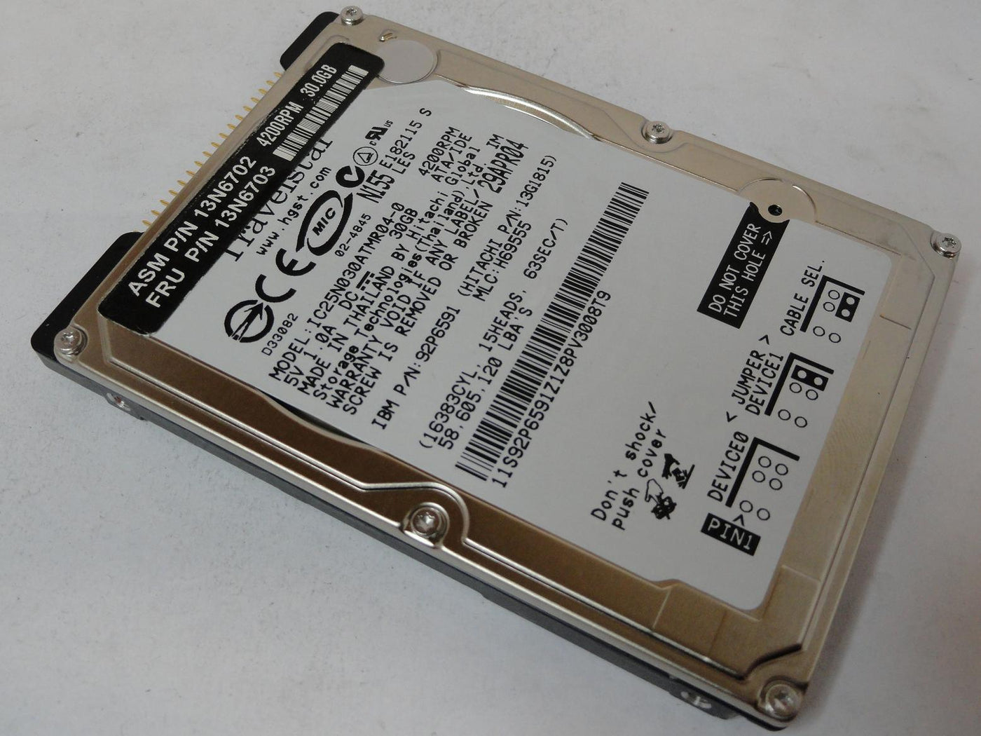 13G1815 - Hitachi IBM 30GB IDE 4200rpm 2.5in HDD - Refurbished