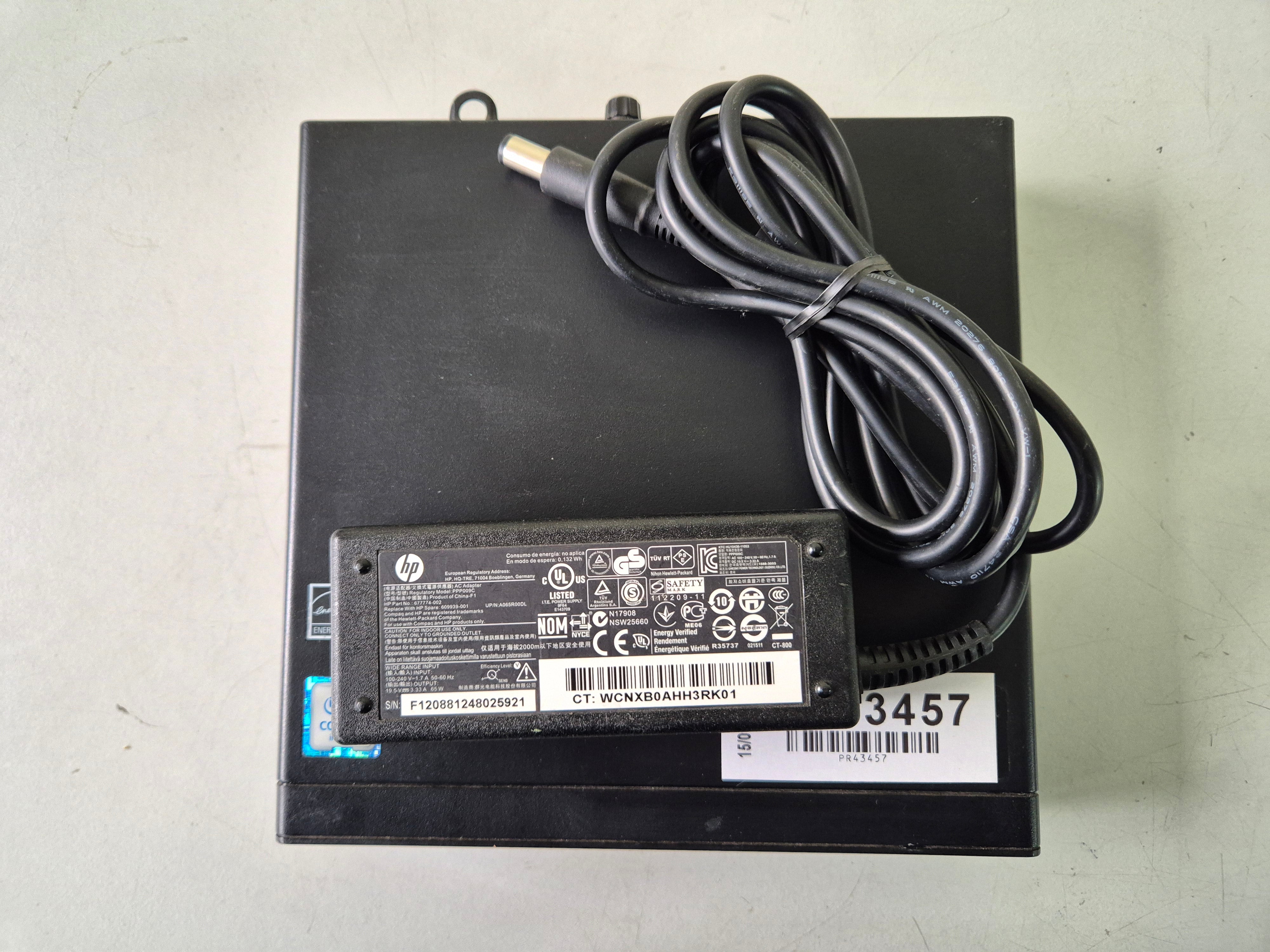 HP ProDesk 400 G2 Mini 120GB SSD 4GB RAM i3-6100T 3.2GHz NO OS w/ adapter ( P5K28ET#ABU ) USED