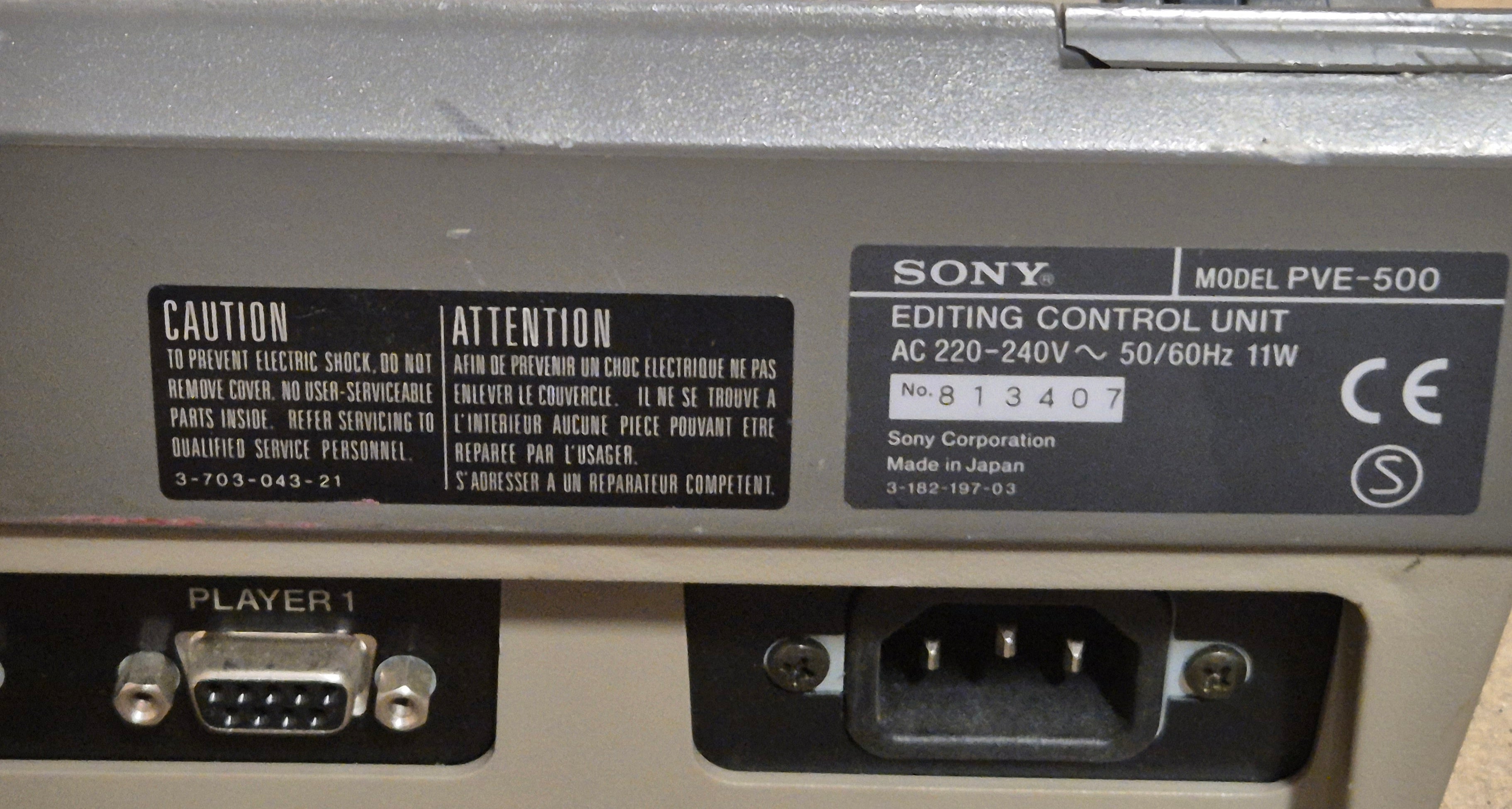 Sony Editing Control Unit ( PVE-500 ) USED