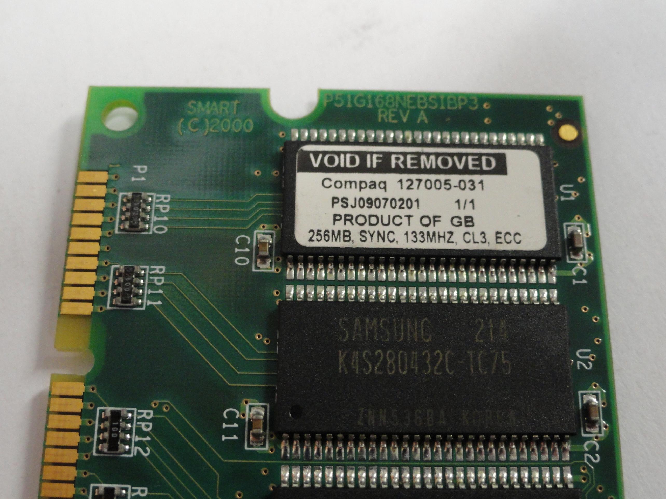127005-031 - Compaq 256Mb PC133 ECC CL3 SDRAM DIMM - Refurbished