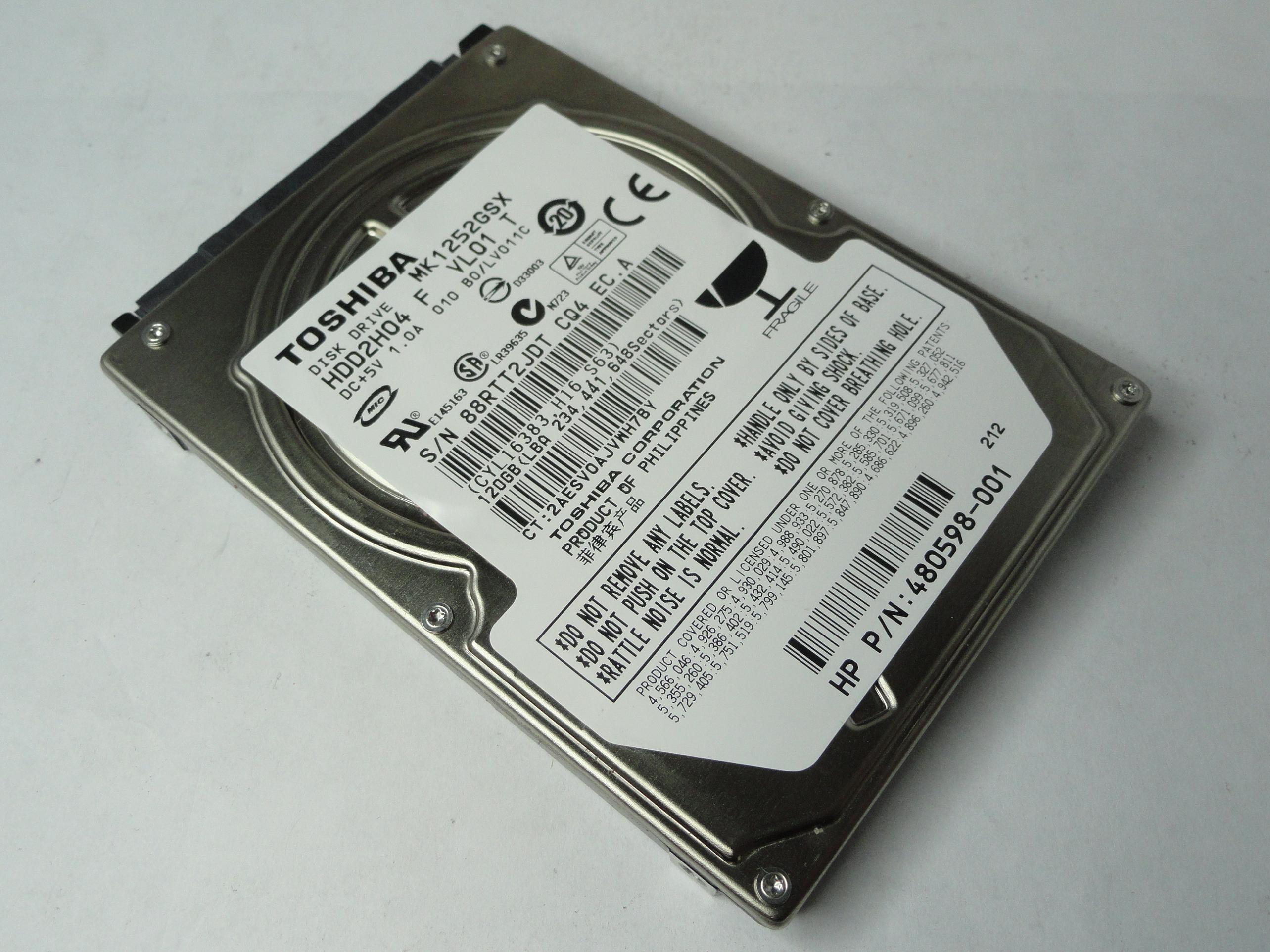 PR20463_HDD2H04_Toshiba Compaq 120Gb SATA 5400rpm 2.5in HDD - Image2