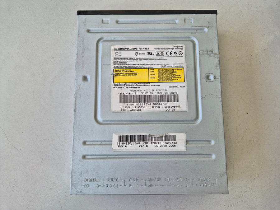 Toshiba IBM TS-H492 48x CD-RW/DVD Drive ( TS-H492C/LEAH 41N3259 41X3548 ) USED